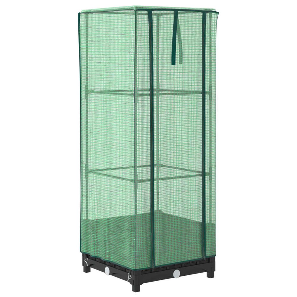 Jardinière d'extérieur surélevée avec housse aspect rotin 40x40x123 cm