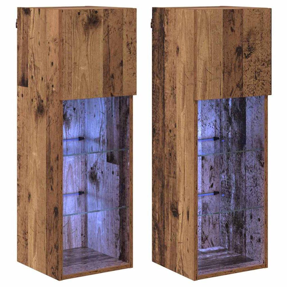 Meubles tv muraux 2 pcs bois ancien 30,5 x 30 x 90 cm