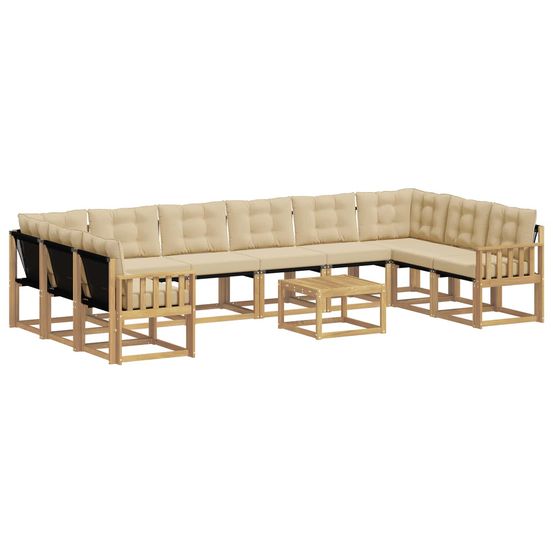 Ensemble de canapés d'extérieur 11 pc blanc et beige