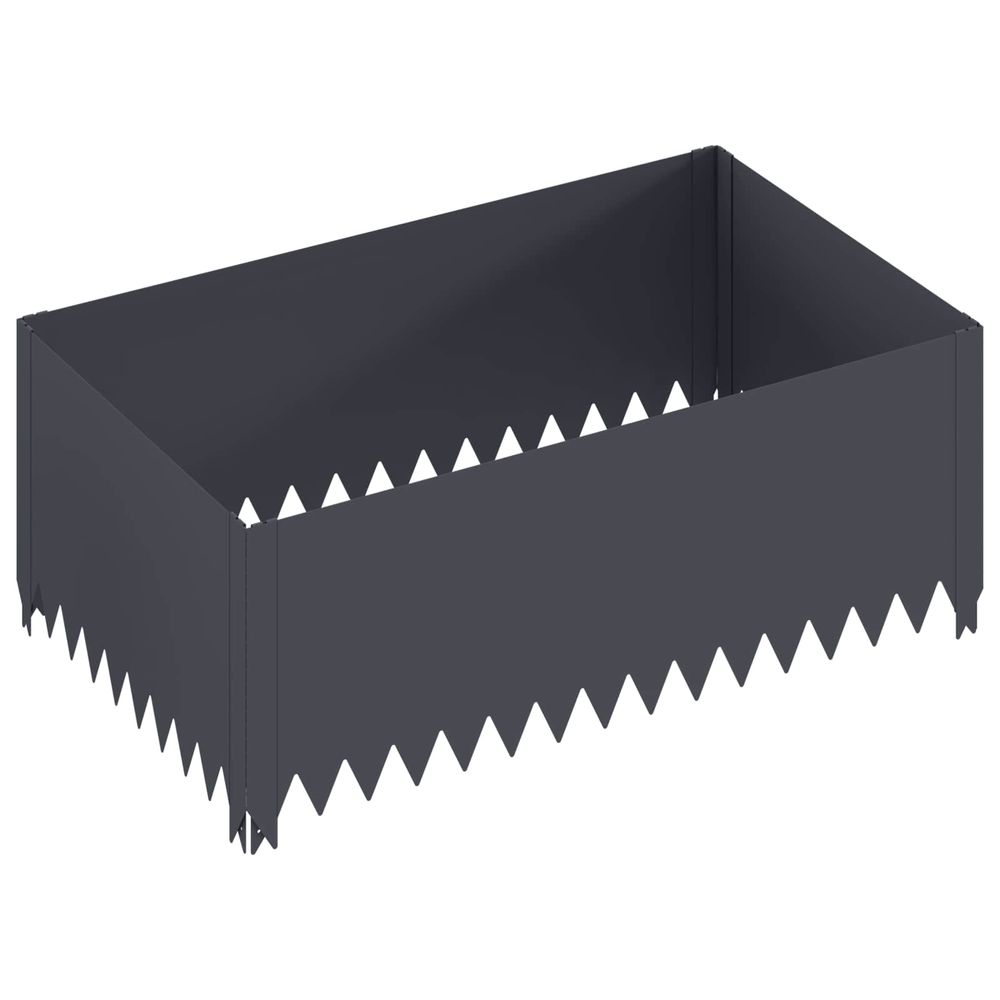 Bordure de pelouse 100 x 60 x 35 cm acier anthracite