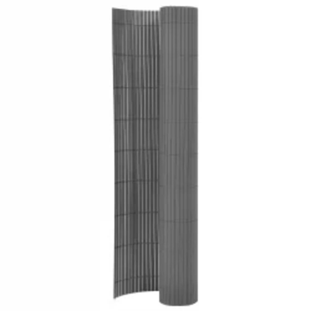 Clôture de jardin double face 90x400 cm gris
