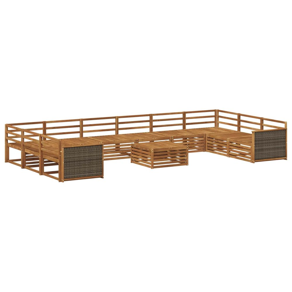 Ensembles de canapés 11 pc bois d'acacia massif