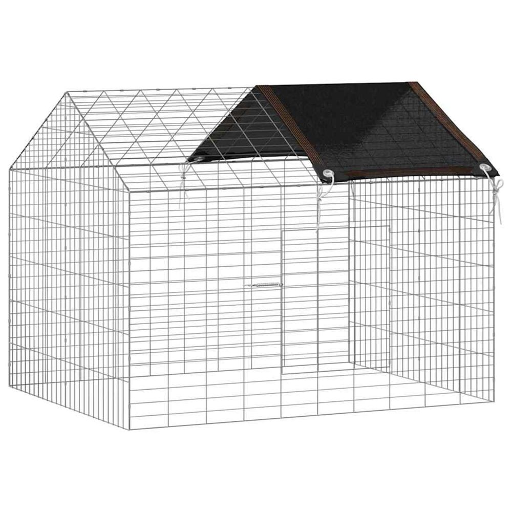 Cage pour lapins argent 100 x 78 x 78 cm acier galvanisé