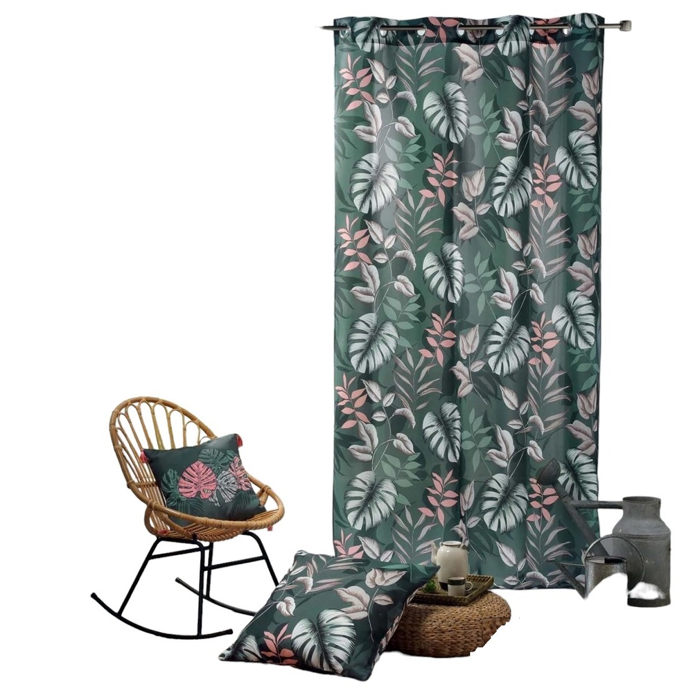 Rideau à oeillets jardin d'interieur kaki