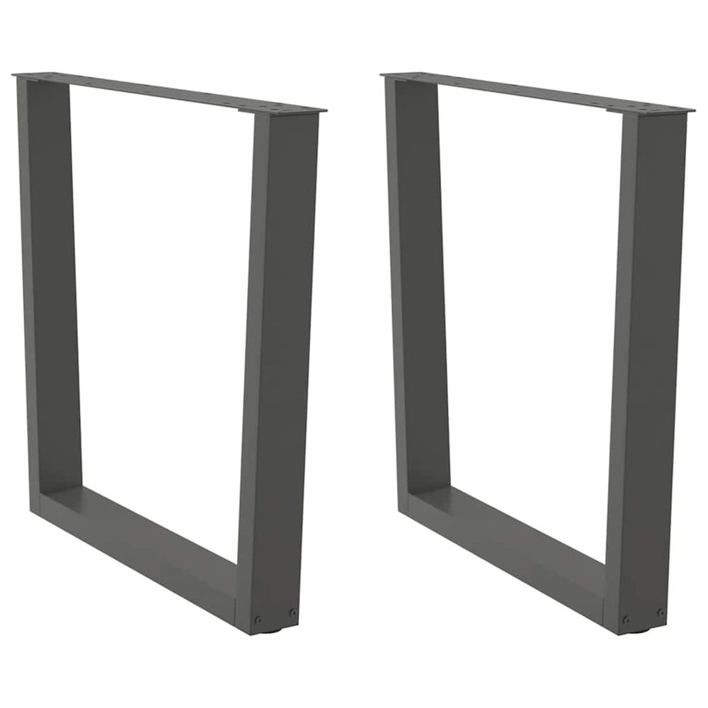 Pieds de table à manger en forme de v, 2 pièces, anthracite, 80 x (72-73,3) cm, acier