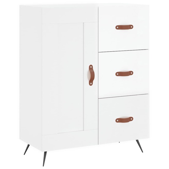 Buffet bahut commode armoire meuble de rangement organisateur cuisine salle de séjour salon brillant 69,5 x 34 x 90 cm bois d