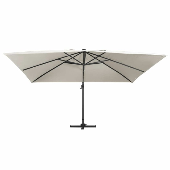 Parasol de jardin en porte-à-faux lumières led mât en aluminium