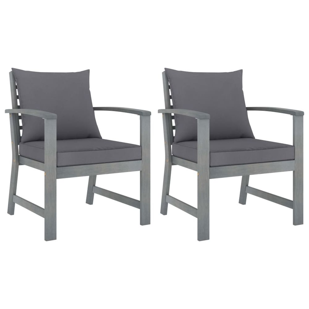 Chaises de jardin 2 pcs avec coussins