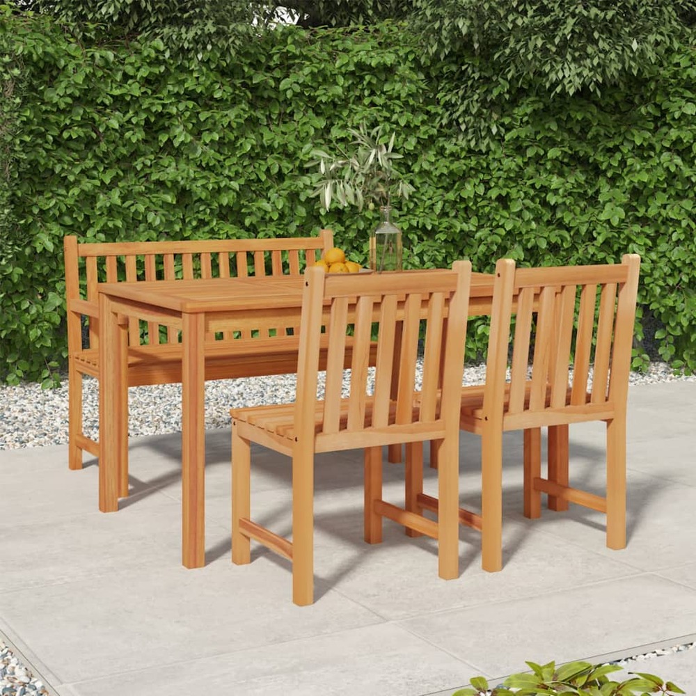 Ensemble à manger de jardin 4 pcs bois de teck massif