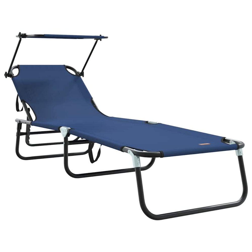 Chaise longue pliante bleu 190 x 57 x 81 cm oxford bain de soleil