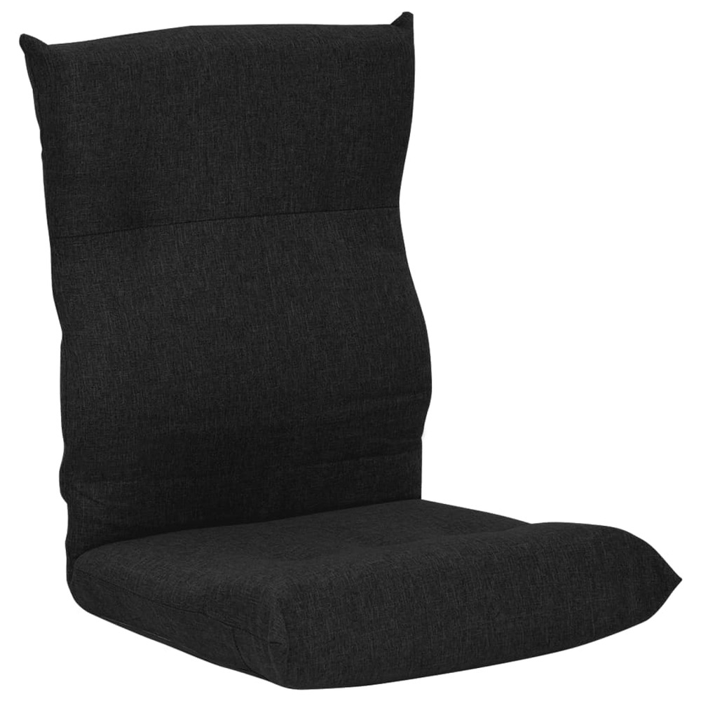 Chaise pliable de sol noir tissu