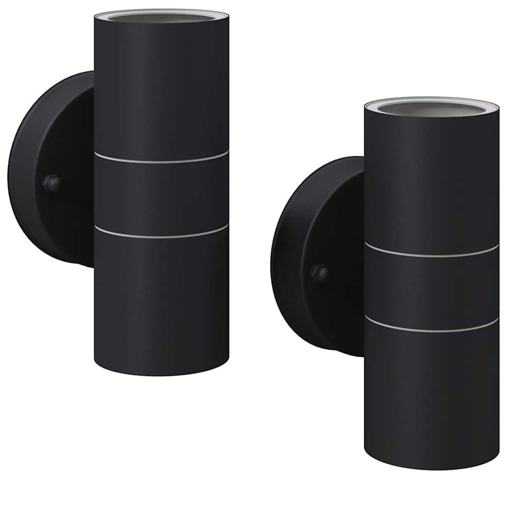 Applique murale led d'extérieur 2 pcs acier inoxydable haut bas