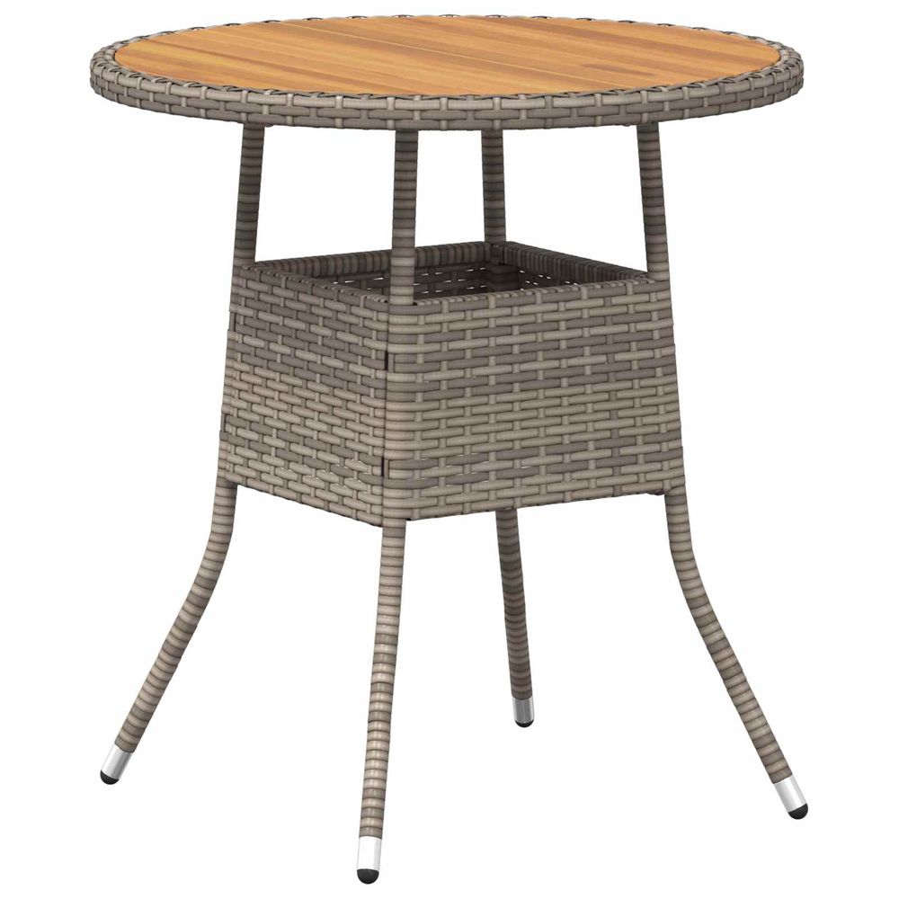 Table de dîner avec stockage gris et acacia 70 x 70 x 73 cm