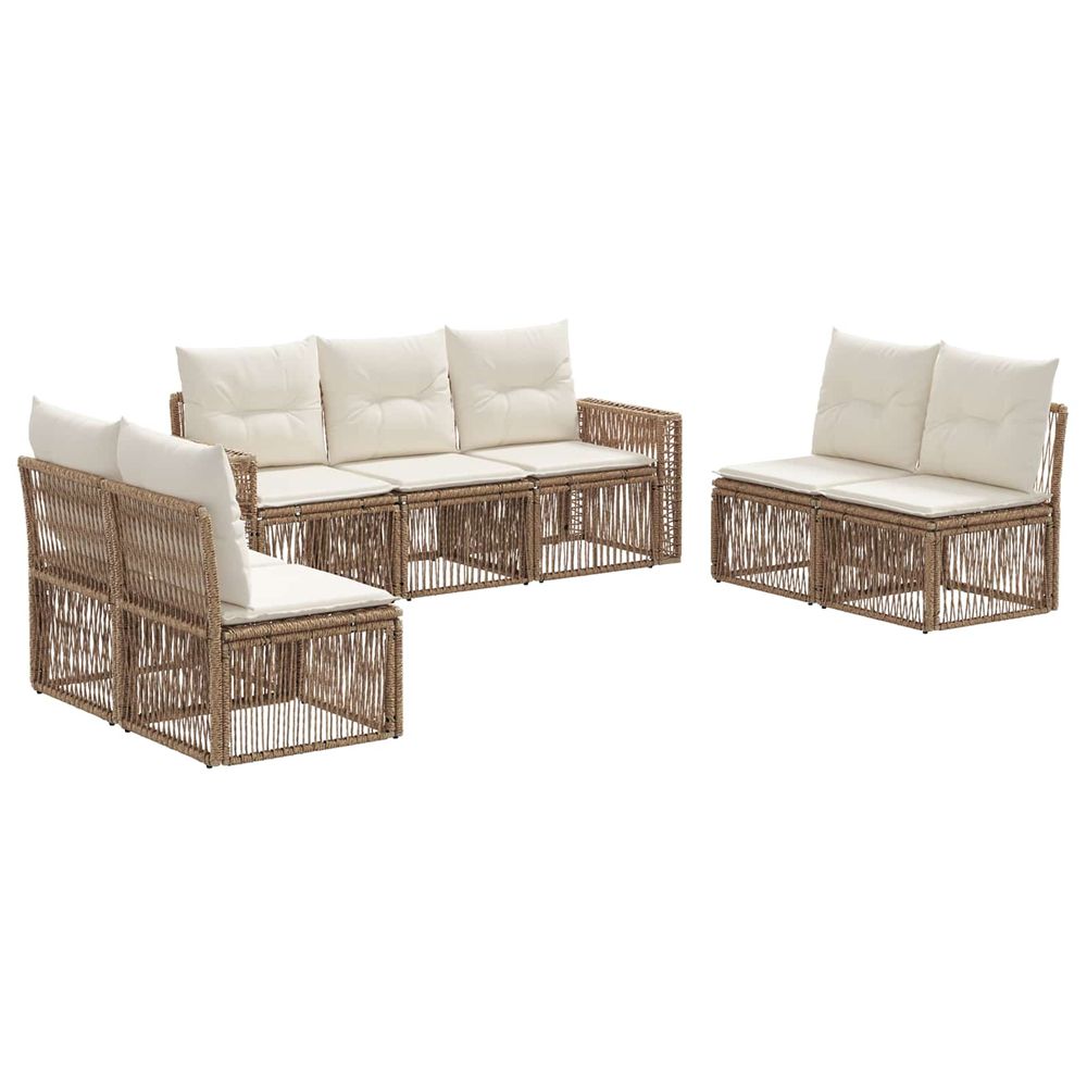 Ensemble de canapé de jardin 7 pc beige et blanc crème