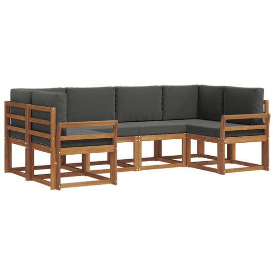 Ensemble de canapés d'extérieur 6 pcs naturel et anthracite