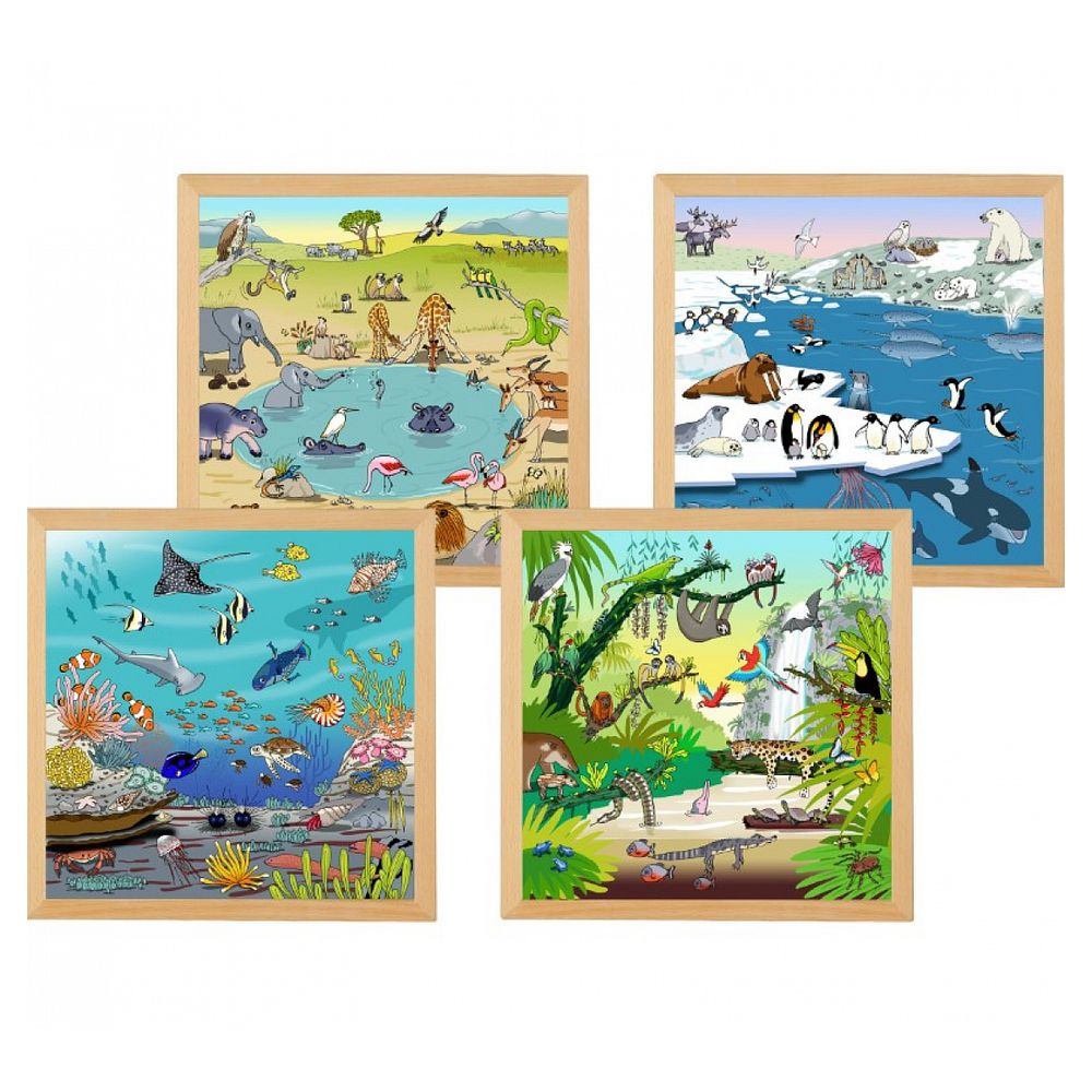 Puzzles - les habitats naturels - set de 4  puzzles - jeu montessori