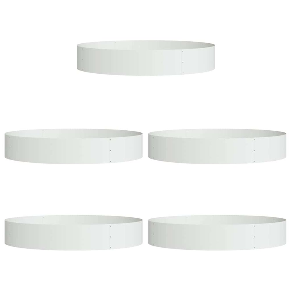 Anneau de jardinière 5 pc blanc 120 x 120 x 20 cm