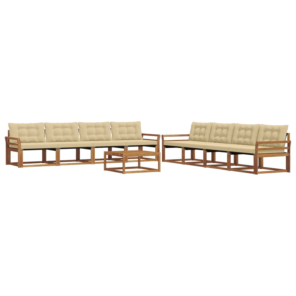 Ensemble de canapés d'extérieur 9 pcs naturel et beige