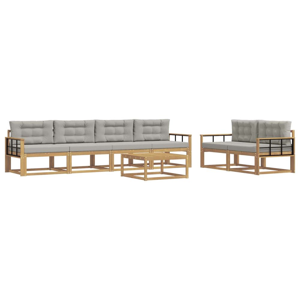 Ensemble de canapés d'extérieur 6 pc blanc et gris clair
