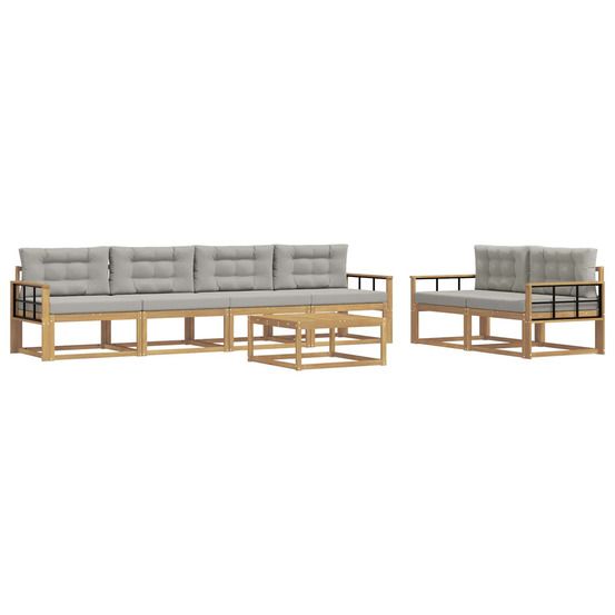 Ensemble de canapés d'extérieur 6 pc blanc et gris clair