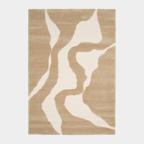 Tapis stone marron clair - motifs organiques - 120 x 170 cm