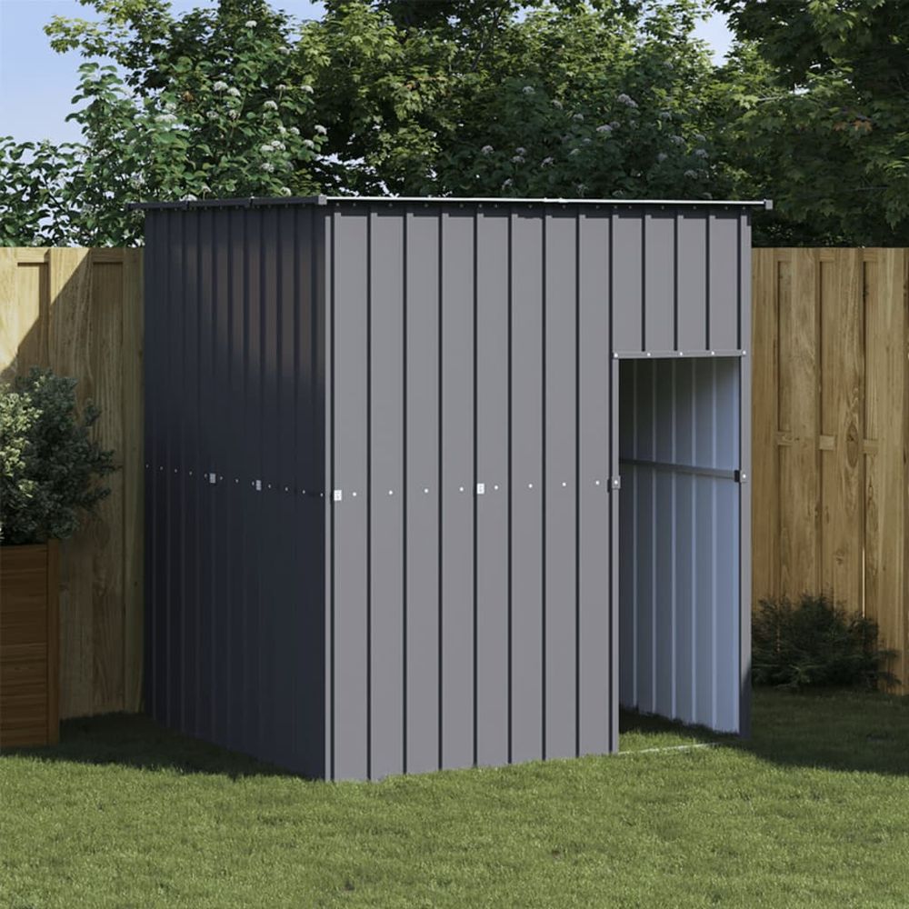 Niche pour chien acier galvanisé avec toit pour jardin extérieur anthracite
