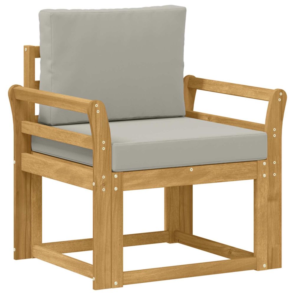Canapé d’extérieur polyester blanc et gris clair