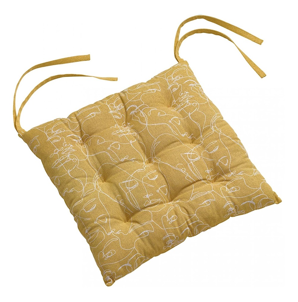 Galette de chaise matelassee visage nymphea