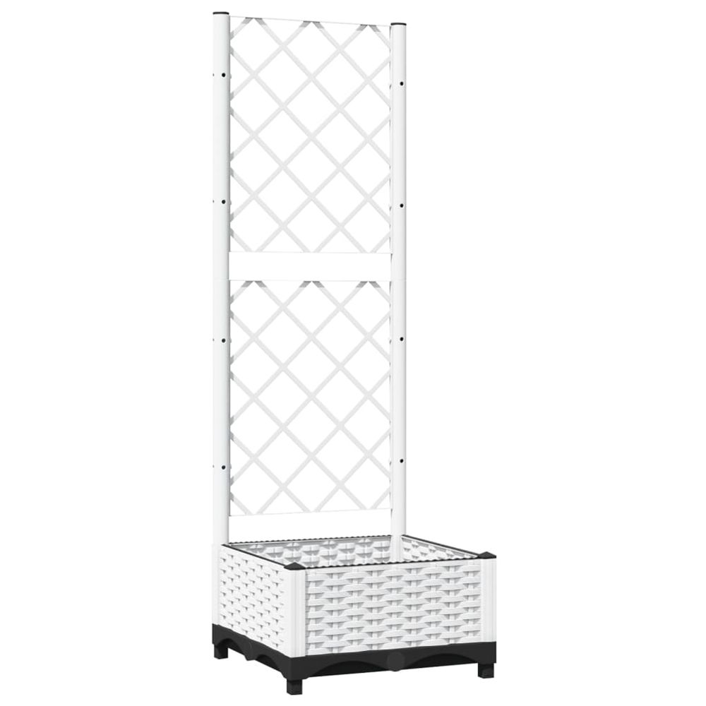 Cache-pot de jardin blanc 40 x 40 x 121,5 cm