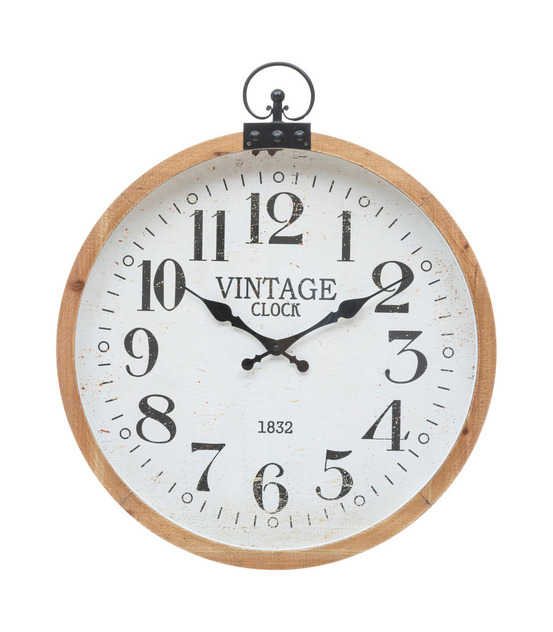 Pendule murale forme gousset esprit vintage d 57 cm
