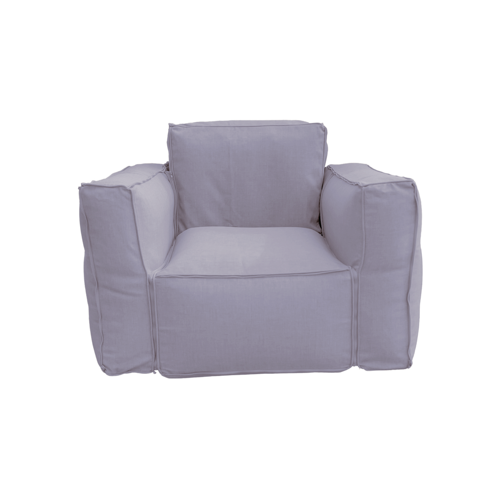 Canapé salon de jardin modulable 90x75x65cm gris galet