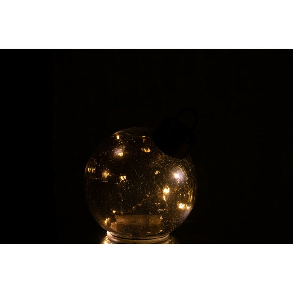 Boule de noël led en verre noir d.15 cm