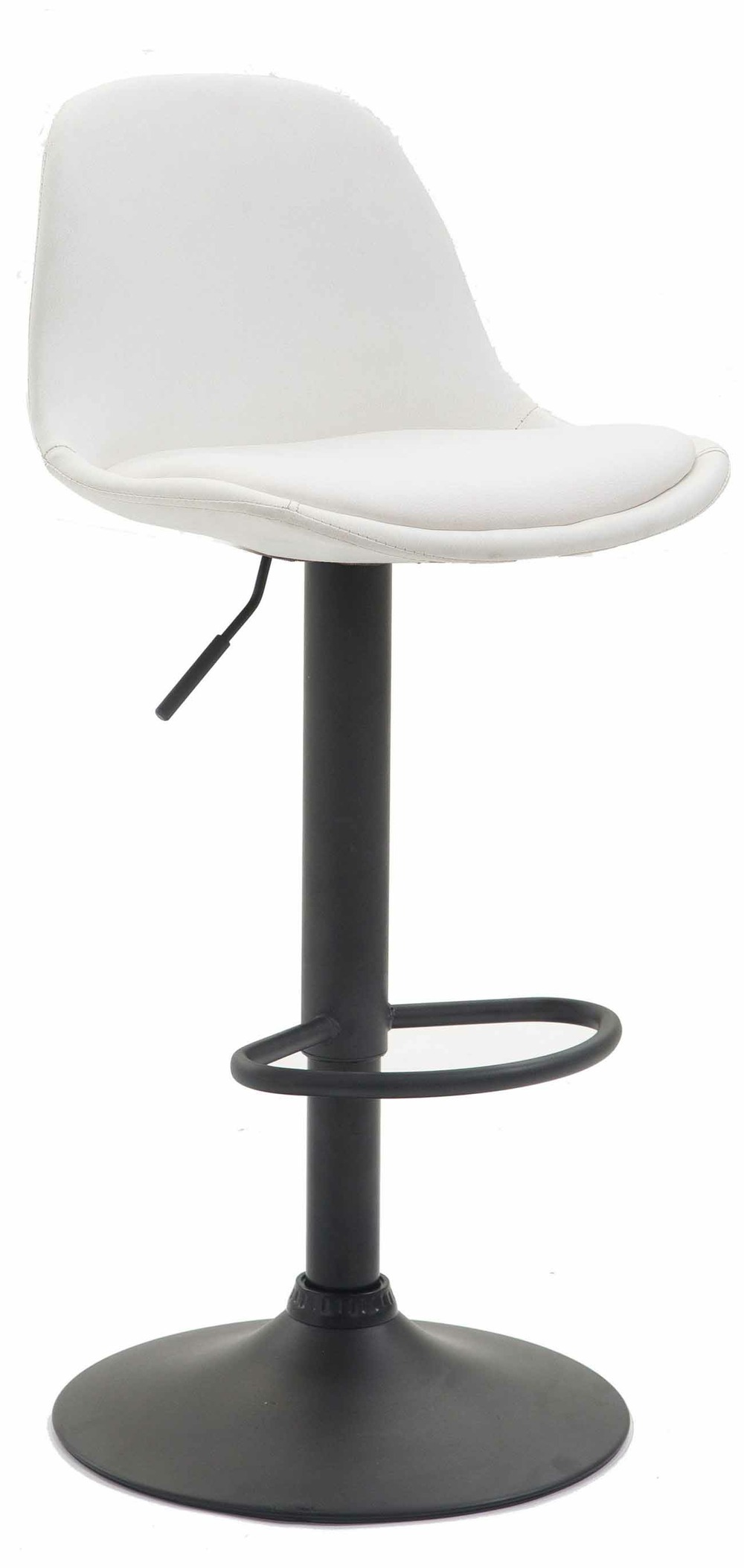 Tabouret de bar kiel entièrement rembourré en simili cuir noir