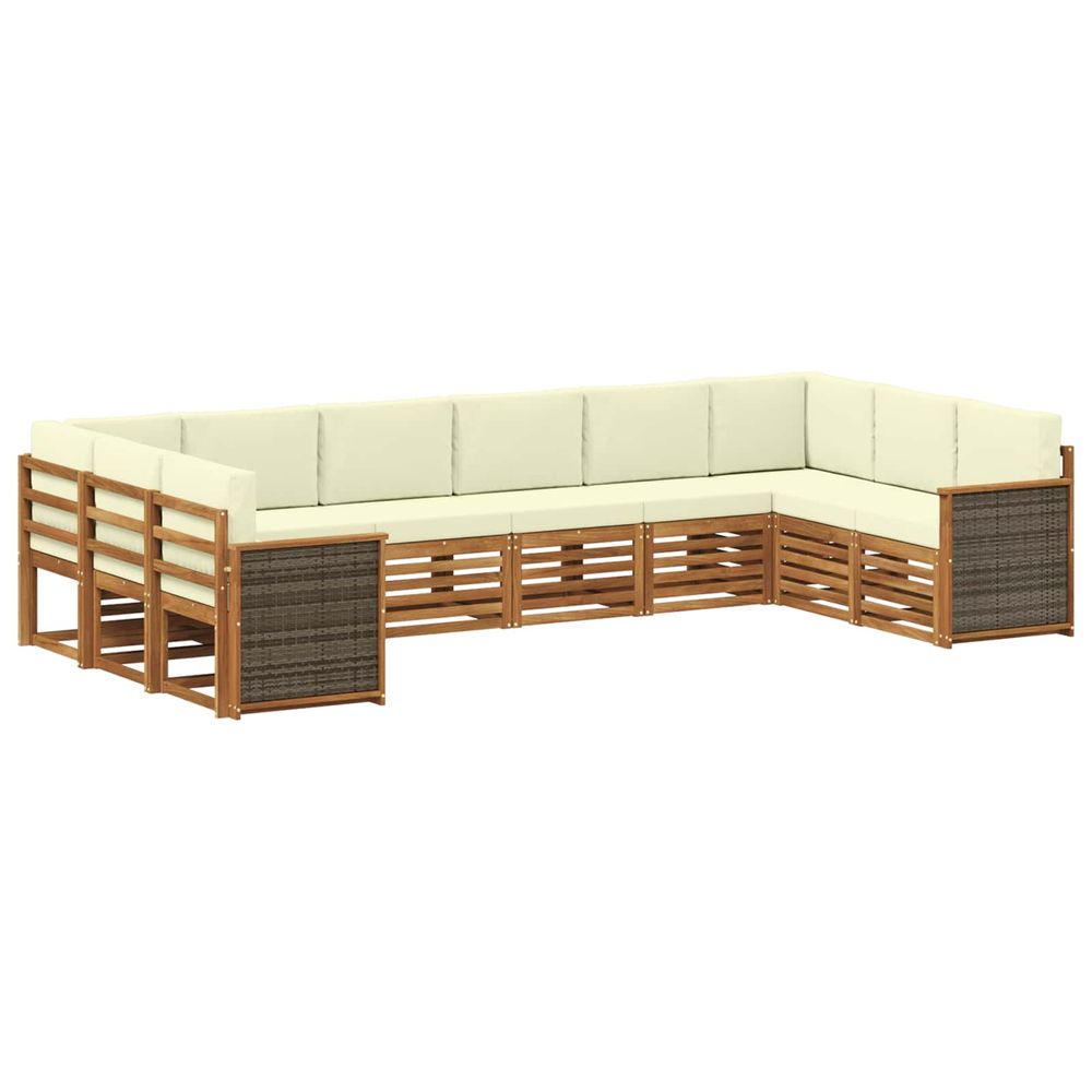 Ensemble de canapés d'extérieur 7 pc naturel et crème