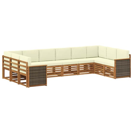 Ensemble de canapés d'extérieur 7 pc naturel et crème