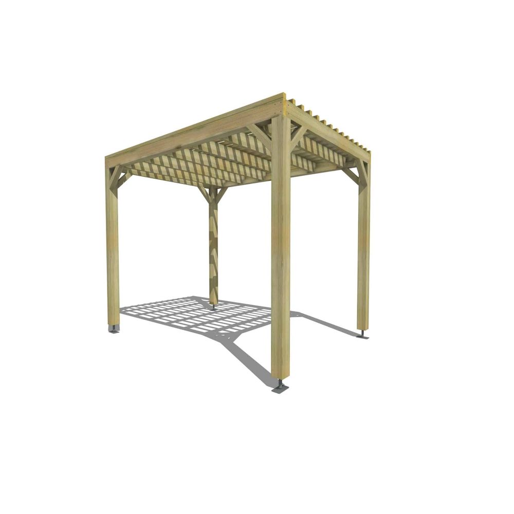 Pergola bois • 2m x 3m • indépendante • sens largeur • lattage bois • livraison comprise
