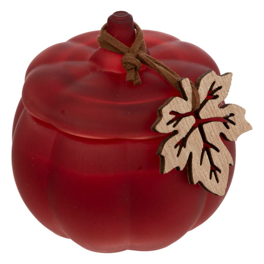 Bougie parfumée citrouille verre d.8,5cm assorti