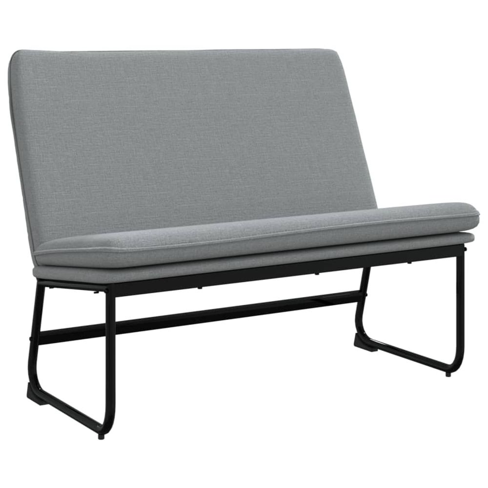 Banc gris clair 100x75x76 cm tissu