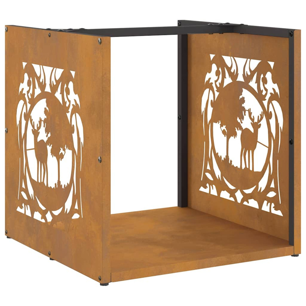 Étagère à bois 40x40x40 cm acier résistant aux intempéries