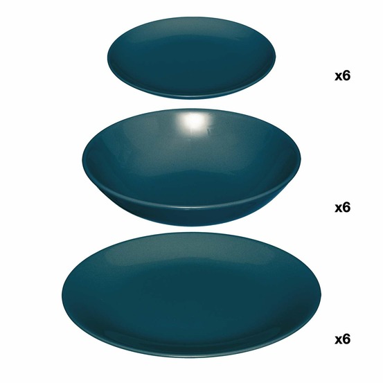 Service vaisselle 18 pièces colorama - bleu