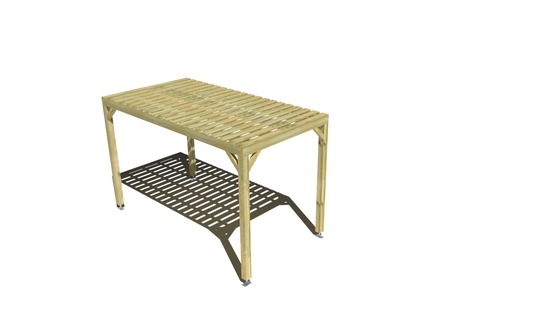 Pergola bois • 2m x 4m • indépendante • sens profondeur • platelage bois • livraison comprise