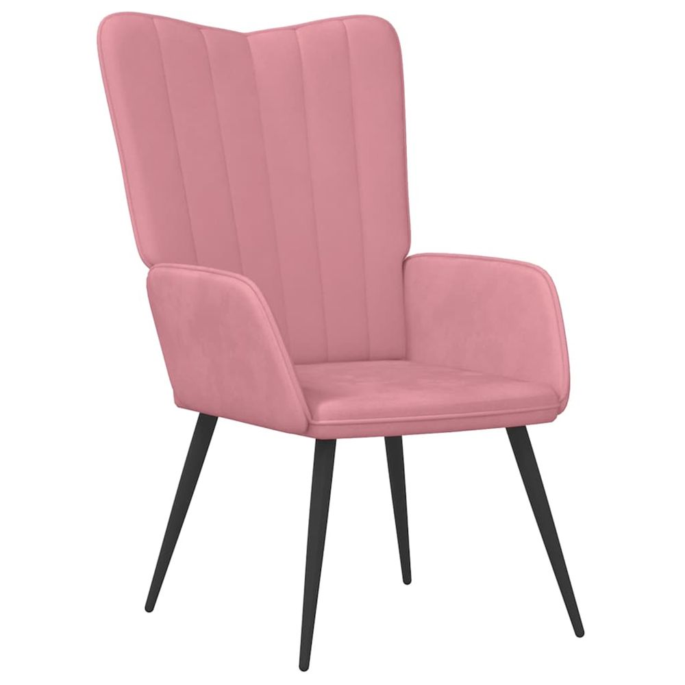 Chaise de relaxation rose velours