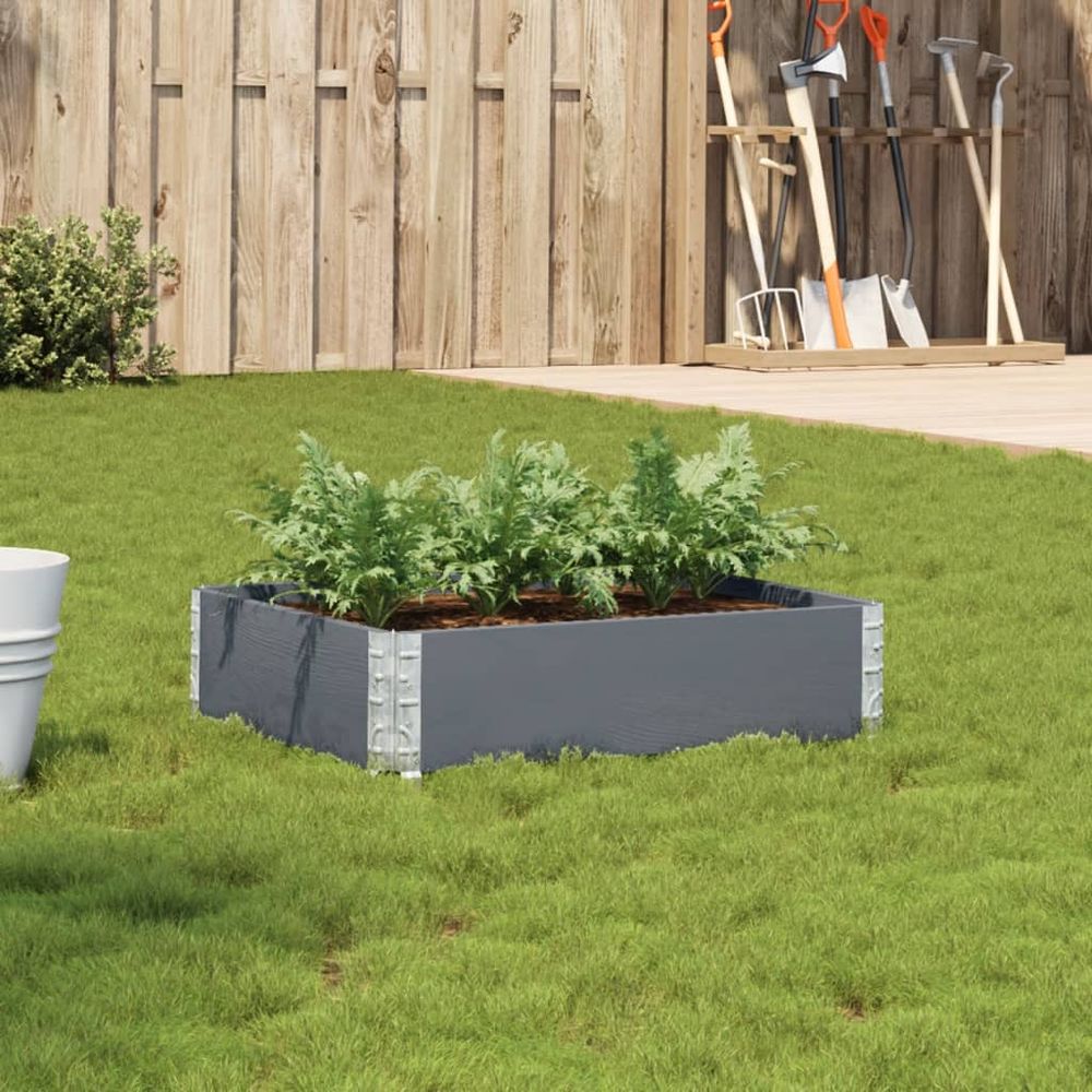 Jardinière potager en bois de pin modulable gris 80x60cm