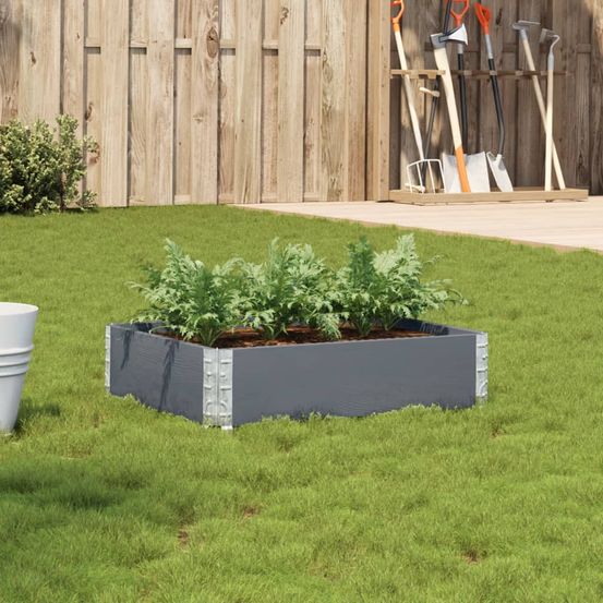 Jardinière potager en bois de pin modulable gris 80x60cm