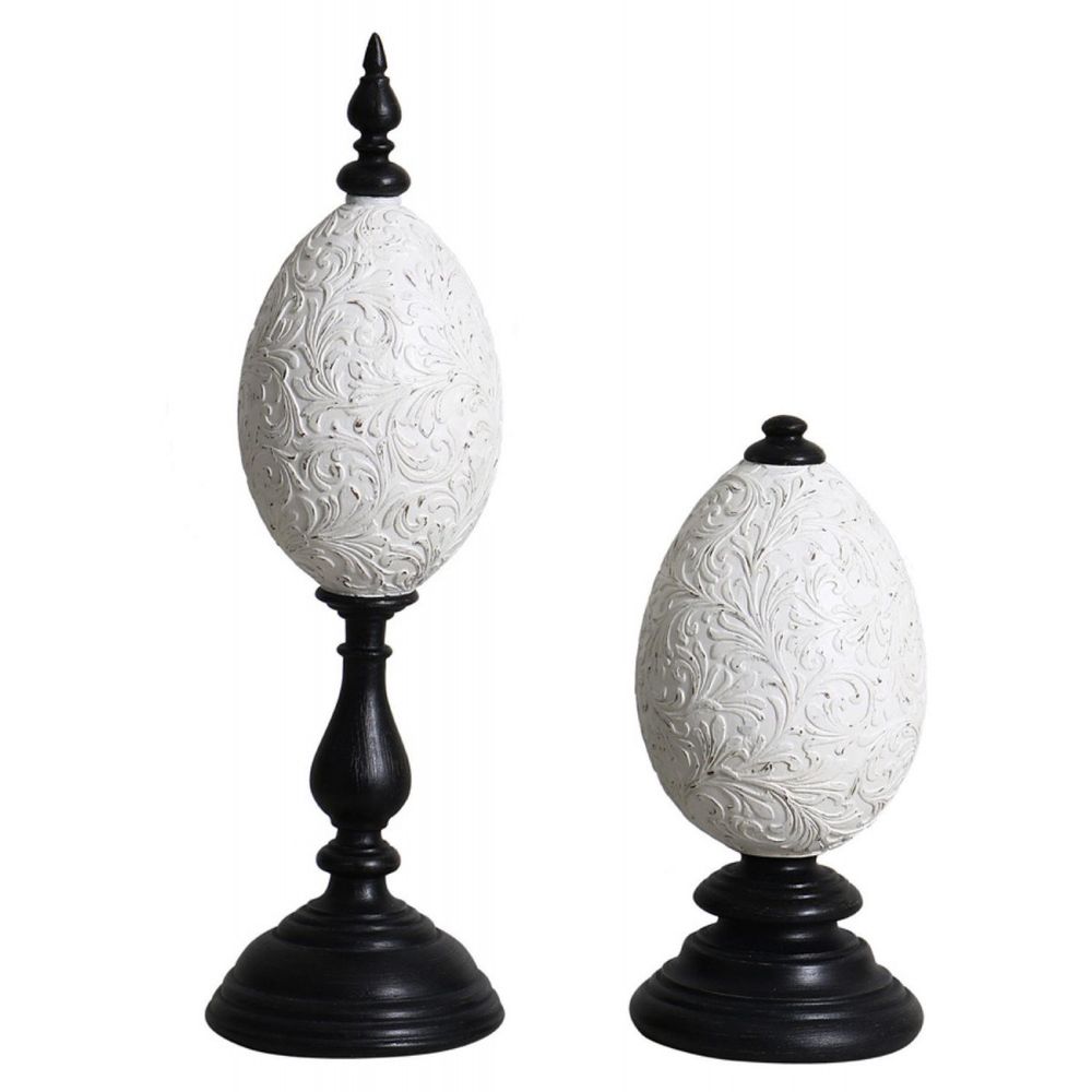 Lot de 2 oeufs décoratifs béton noir - interior's
