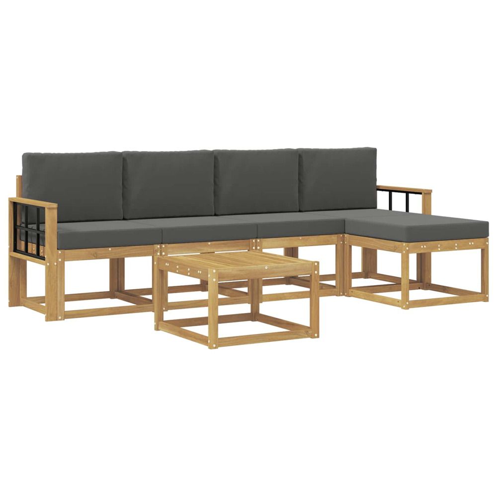 Ensemble de canapés d'extérieur 6 pc blanc et anthracite