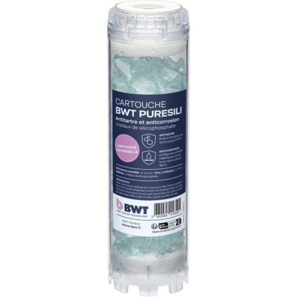 Cartouche antitartre - - puresili - cristaux silicophosphates - antitartre jusqu'a 100 °c - anticorrosion jusqu'a 180 °c