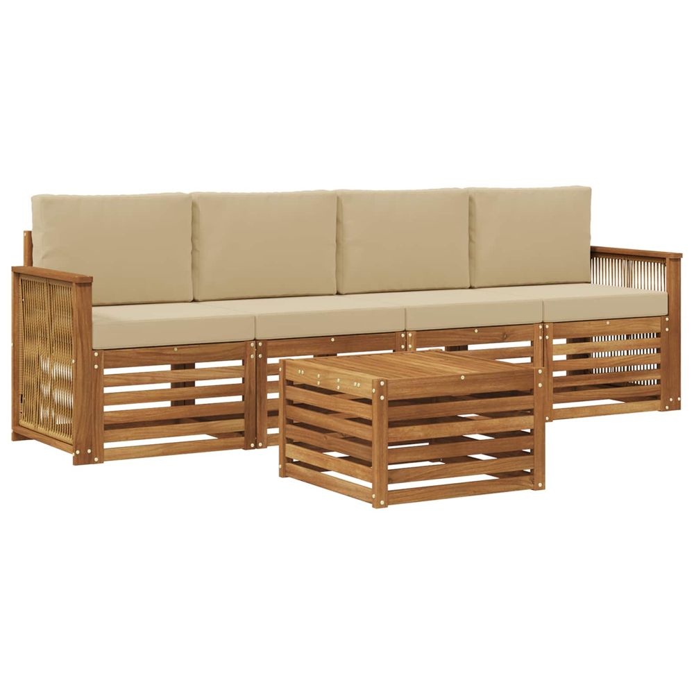 Ensemble de canapés d'extérieur 5 pc naturel et beige