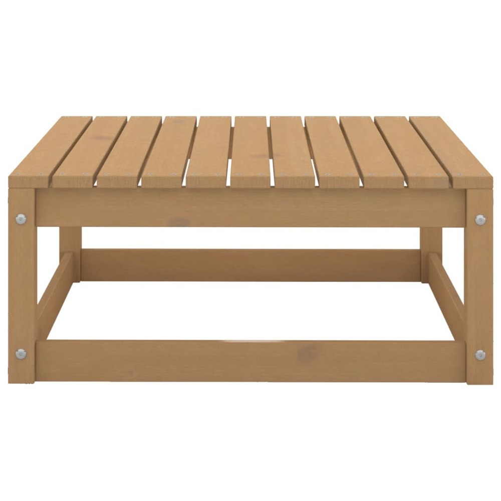 Repose-pied de jardin 70x70x30cm marron miel bois de pin solide