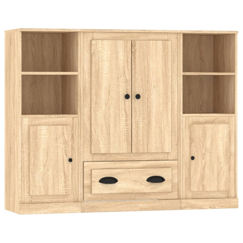Buffets 3 pcs chêne sonoma bois d'ingénierie
